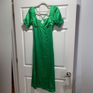 Fore Green Satin Dress size medium